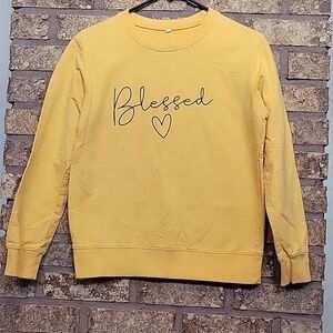Blessed Dark Yellow Cozy Sweatshirt SIZE Medium